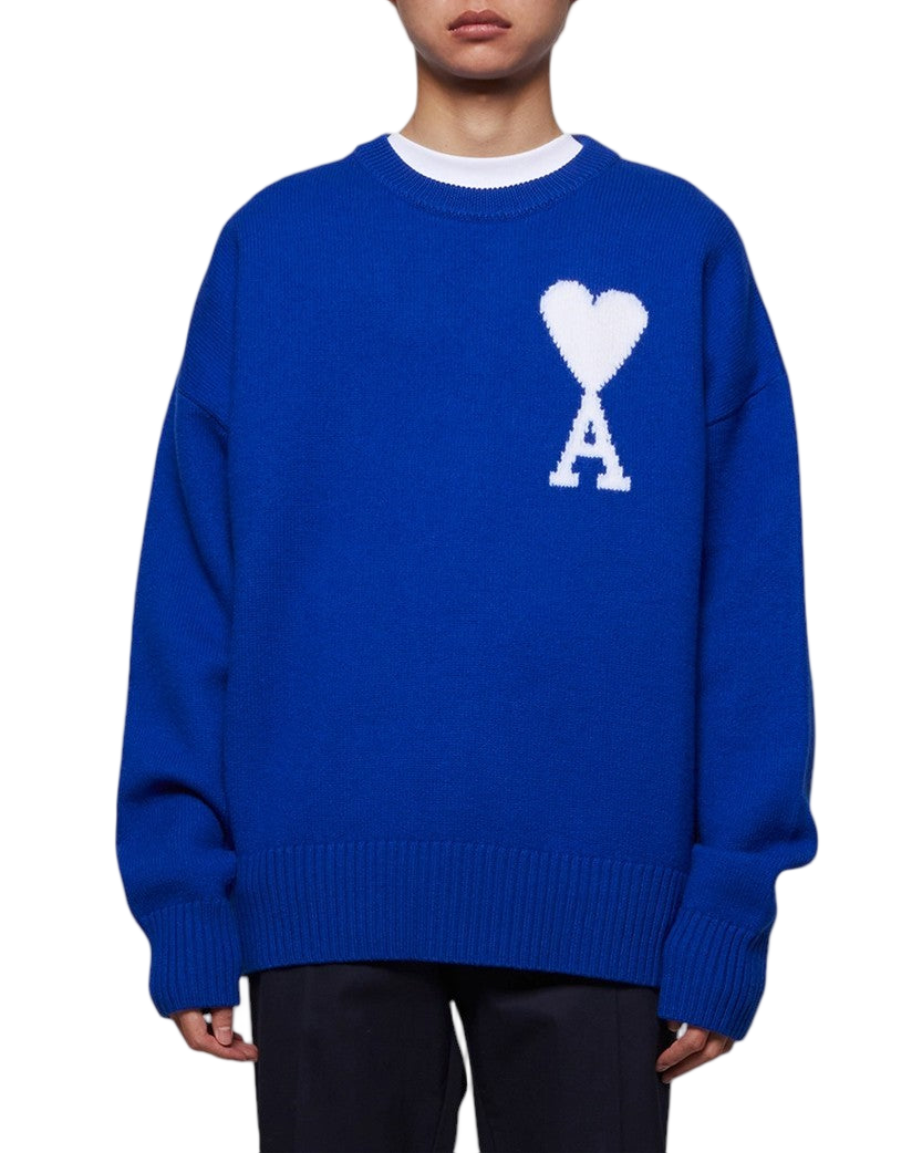 AMI Paris Ami De Coeur Oversize Sweater Blue