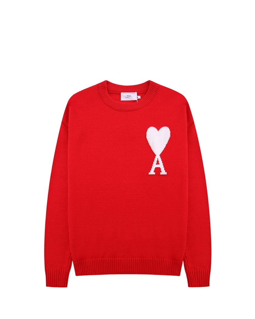 AMI Paris Ami De Coeur Oversize Sweater Red
