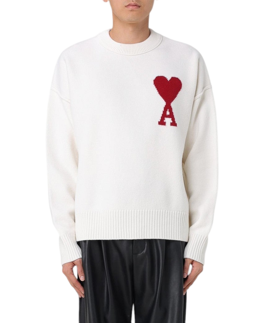 AMI Paris Ami De Coeur Oversize Sweater White
