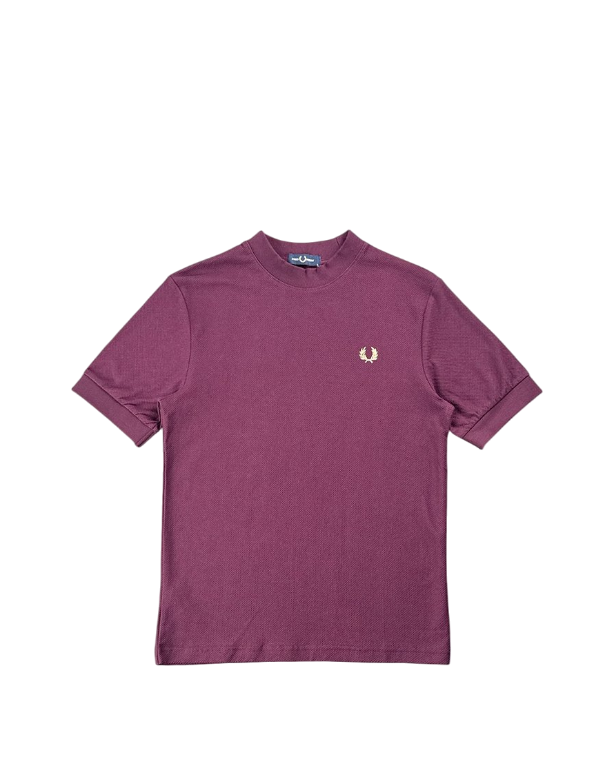 FRED PERRY Waffle T-Shirt Burgundy