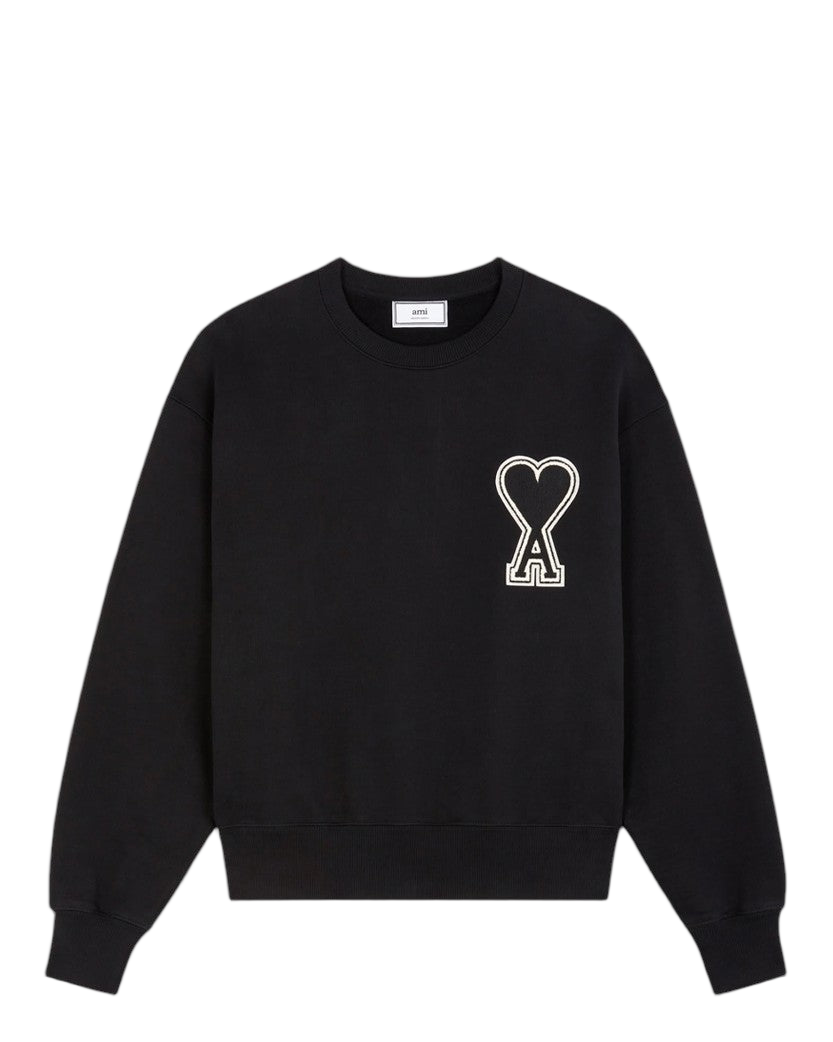 AMI Paris oversize Ami de Coeur patch sweatshirt Black