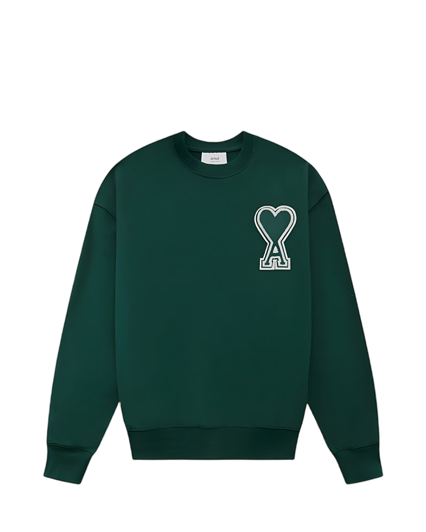 AMI Paris oversize Ami de Coeur patch sweatshirt Green