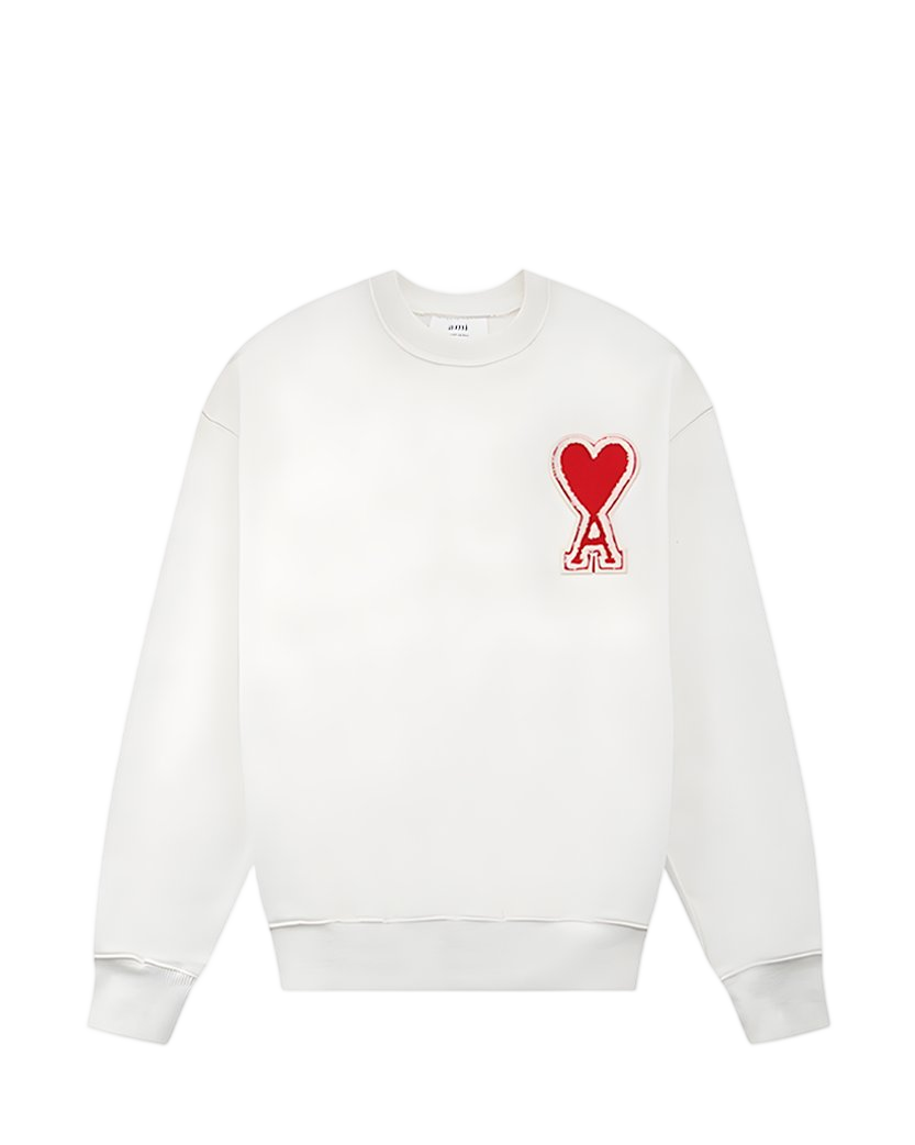 AMI Paris oversize Ami de Coeur patch sweatshirt White