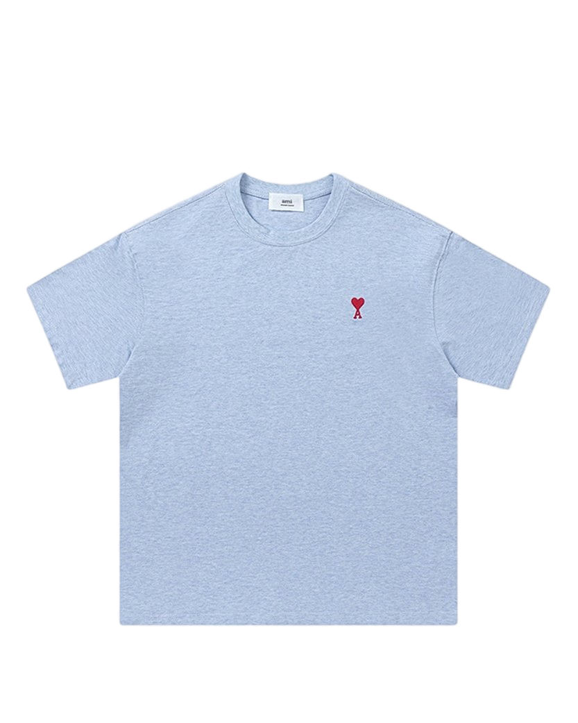 AMI Paris Ami De Coeur Small Logo T-Shirt Heather Blue