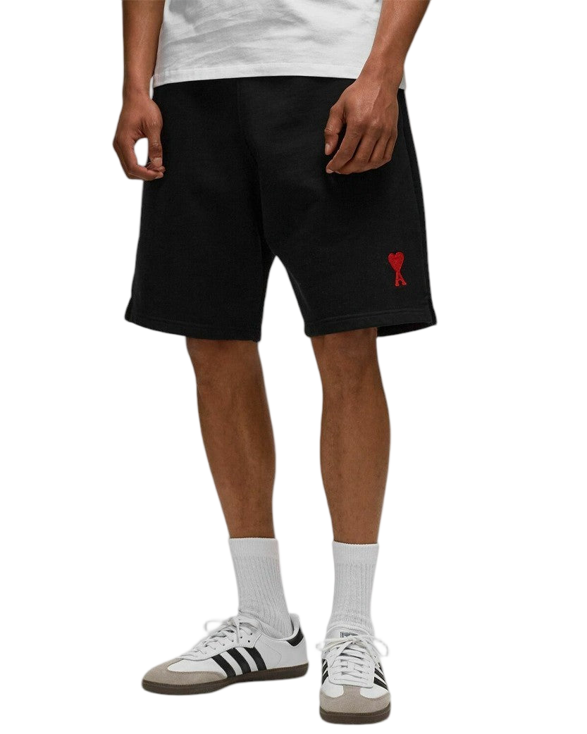 AMI Paris Embroidered-logo Track Shorts Black