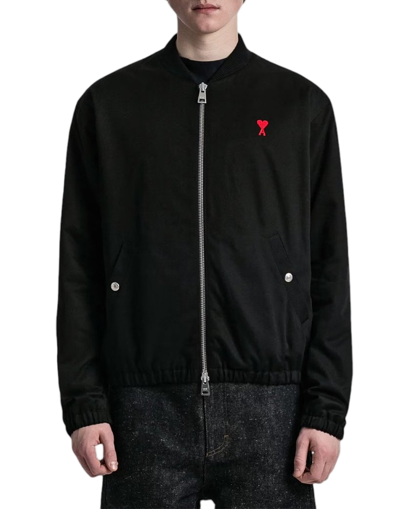 AMI Paris Ami De Coeur Bomber Jacket Black