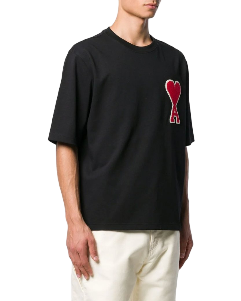 AMI Paris Exclusive Ami De Coeur T-Shirt Black Red Heart