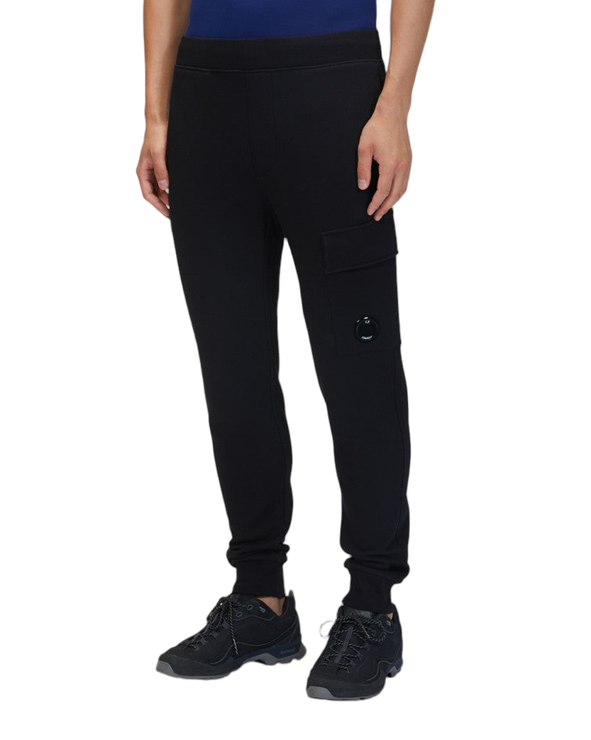 C.P. Company Diagonal Raised Fleece Lens Sweat Pants Black