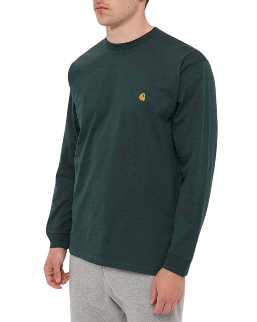 Carhartt WIP Chase Golden Logo Long Sleeve Green