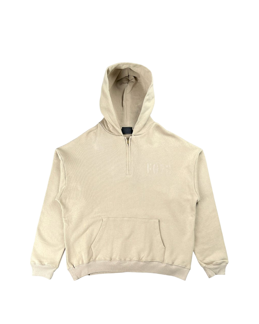 Fear Of God "FG7C" Cotton Half-Zip Hoodie Beige