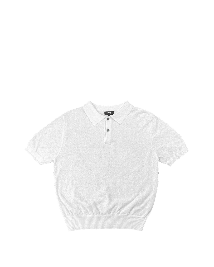 STUSSY Textured SS Polo Sweater Bone