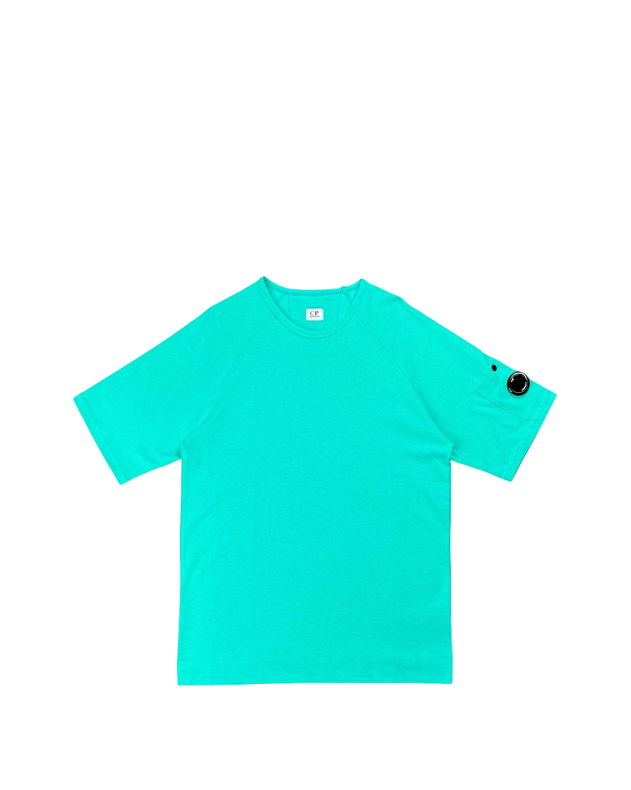 C.P. COMPANY Arm Lens Raglan T-Shirt Cyan
