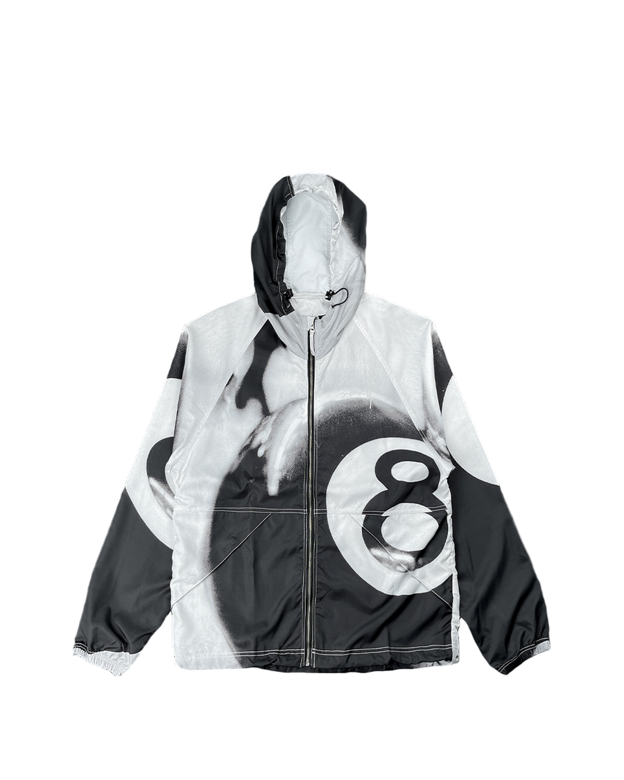 STUSSY 8 BALL BEACH SHELL JACKET GRAYSCALE