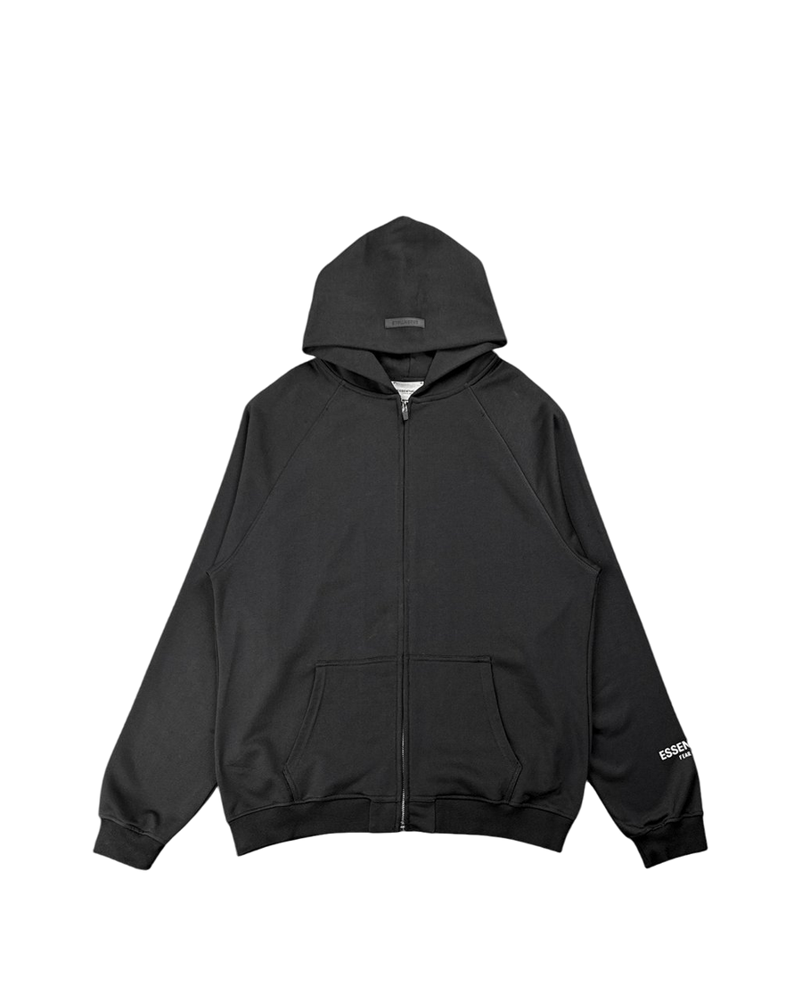 Fear Of God Essentials Raglan Full Zip Hoody Black
