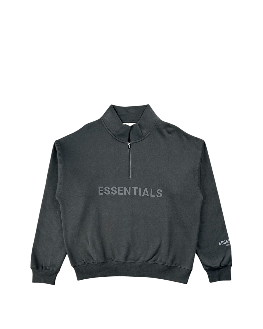 Fear Of God Essentials Front Logo Half Zip Sweat Black