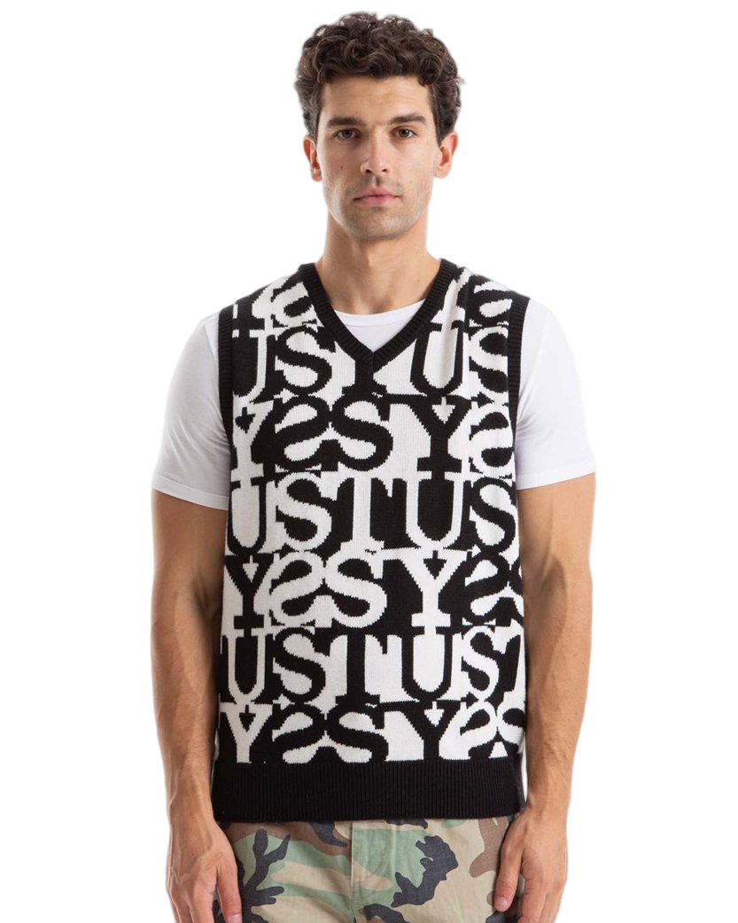 STUSSY Stacked Sweater Vest Ivory