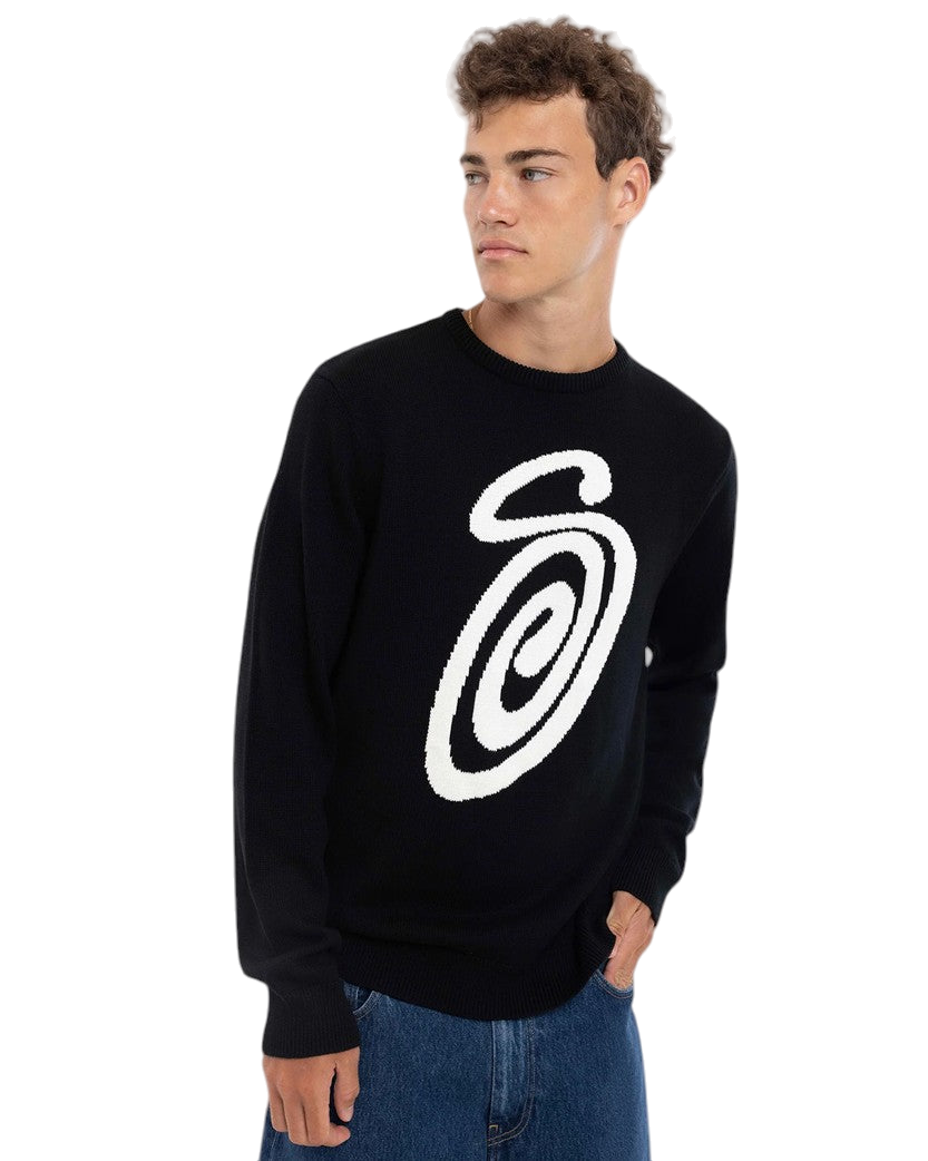STUSSY Curly S Sweater Black