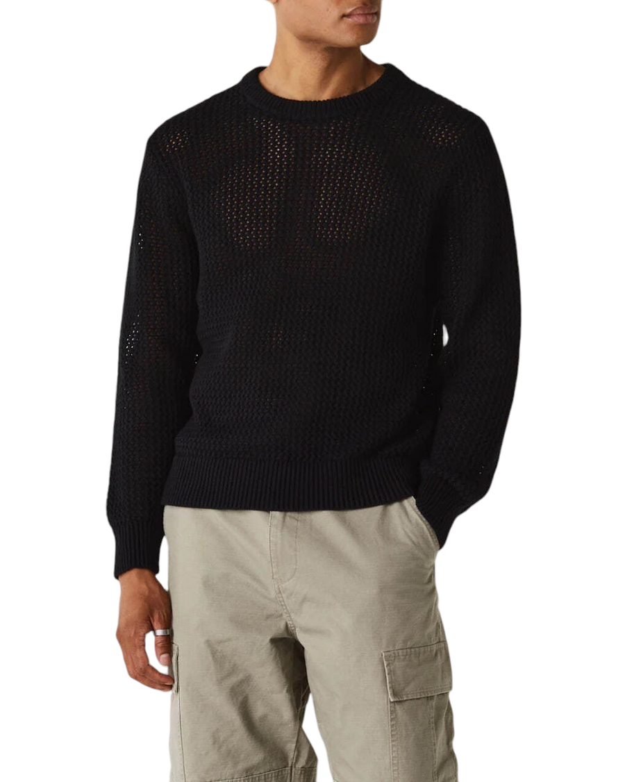 STUSSY 2 Tone Loose Gauge Sweater Black