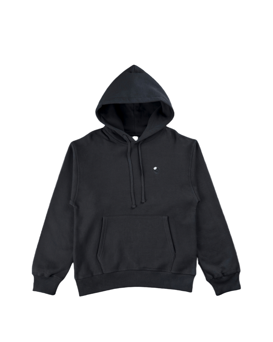 STUSSY 8 BALL EMBROIDERED HOODIE BLACK
