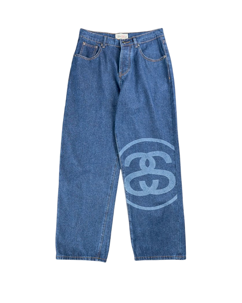 STUSSY SS-Link Big Ol' Jeans Dark Blue