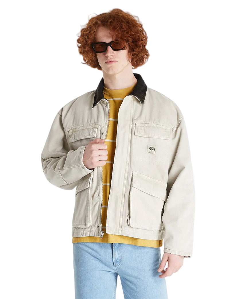 STUSSY Washed Canvas Shop Jacket Bone
