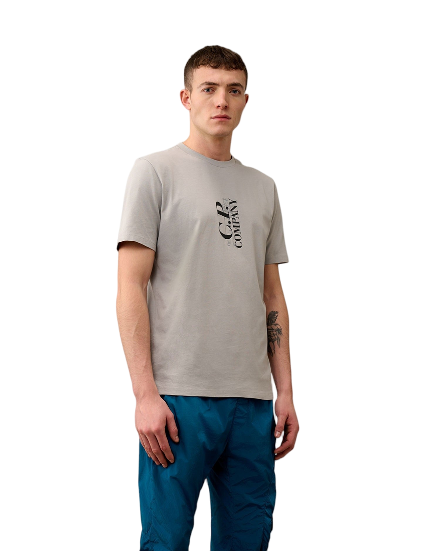 C.P. Company 30/1 Jersey British Sailor Logo T-Shirt Light Grey
