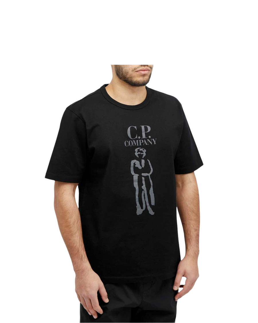 C.P. Company 30/2 Mercerized Jersey Twisted British Sailor T-Shirt Black
