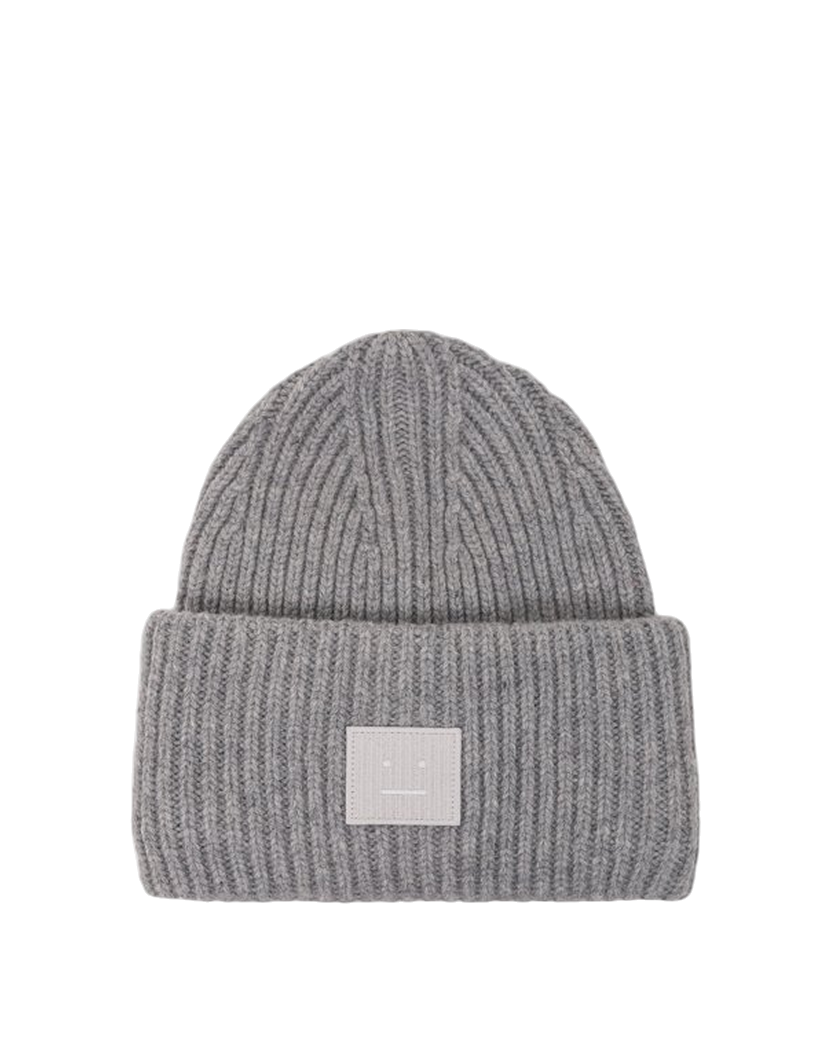 Acne Studios Rib knit beanie hat dark grey