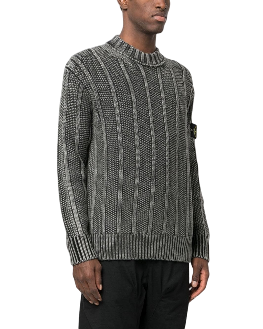 568T1 Dust Treatment Crewneck Sweater Black SI0287-BK