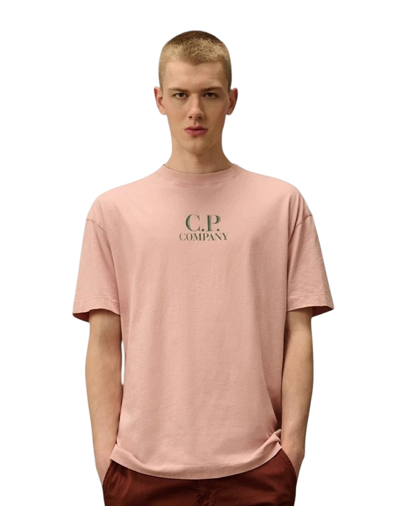 C.P. Company 30/1 Jersey Logo Back Printed T-Shirt Misty Rose