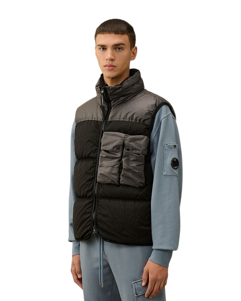 C.P. Company Eco Chrome-R Mixed Down Vest Black