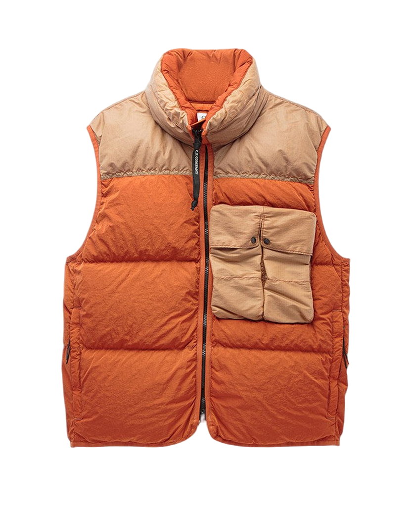 C.P. Company Eco Chrome-R Mixed Down Vest Orange