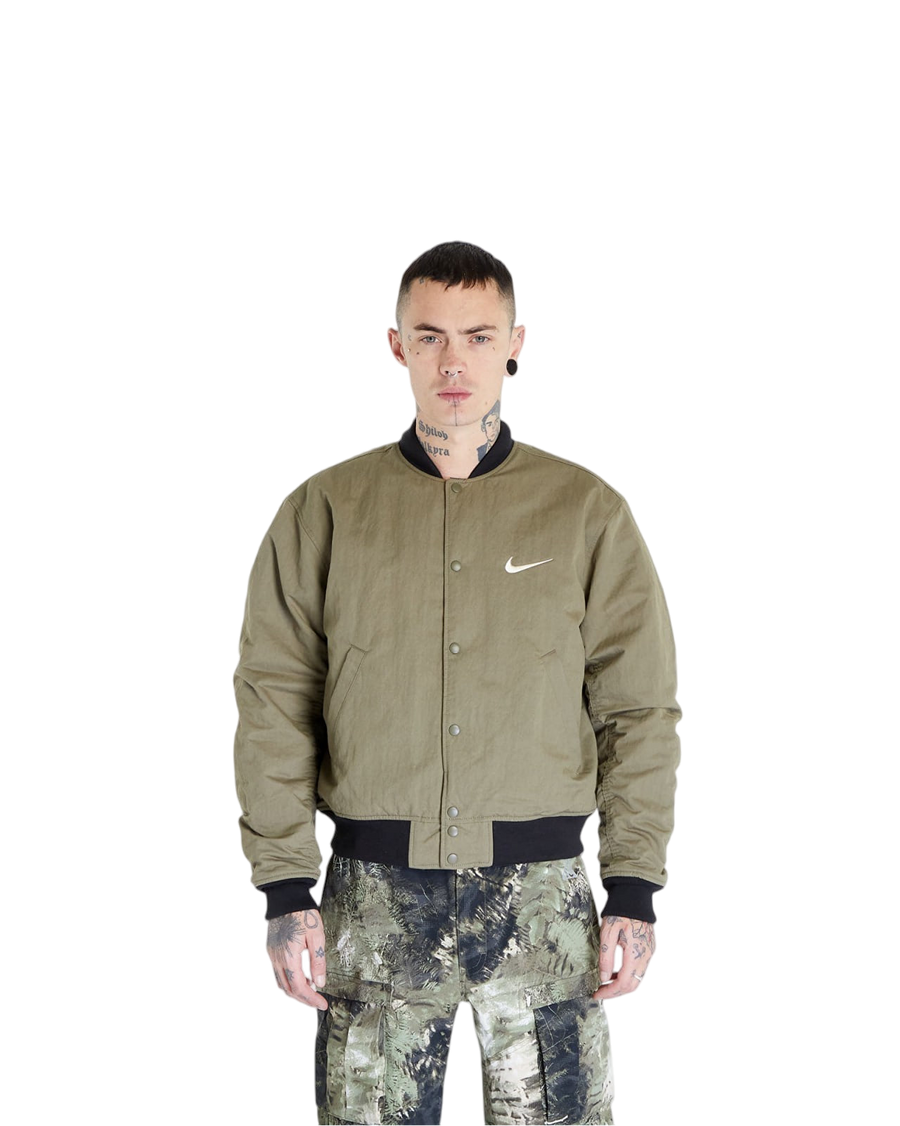 Stussy x Nike Reversible Varsity Jacket Medium Olive/Bright Mandarin