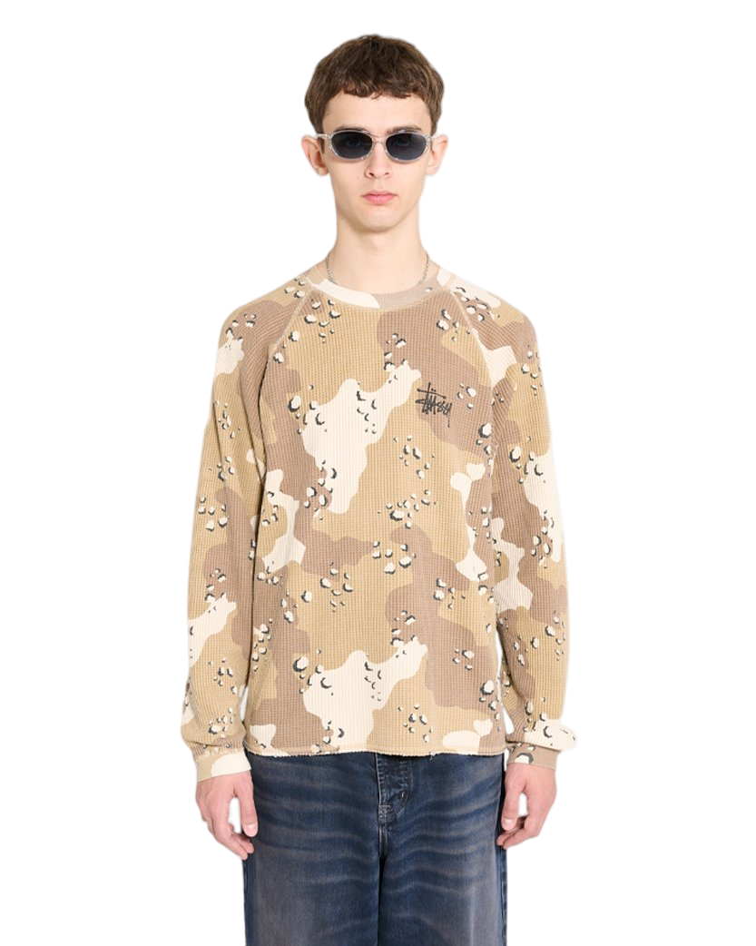 STUSSY Basic Stock Long Sleeve Thermal Desert Camo