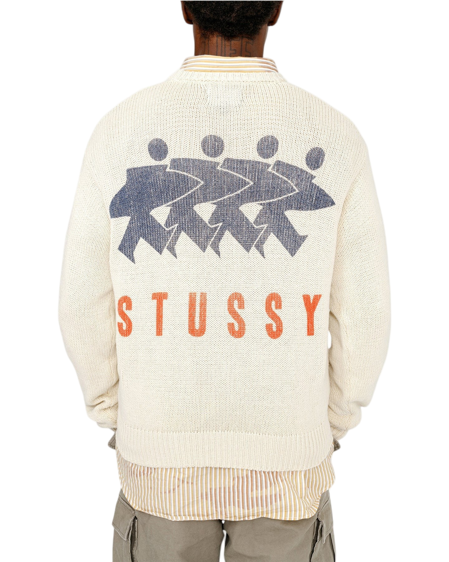 Stussy Surfman Icon Cotton Linen Crew Ivory
