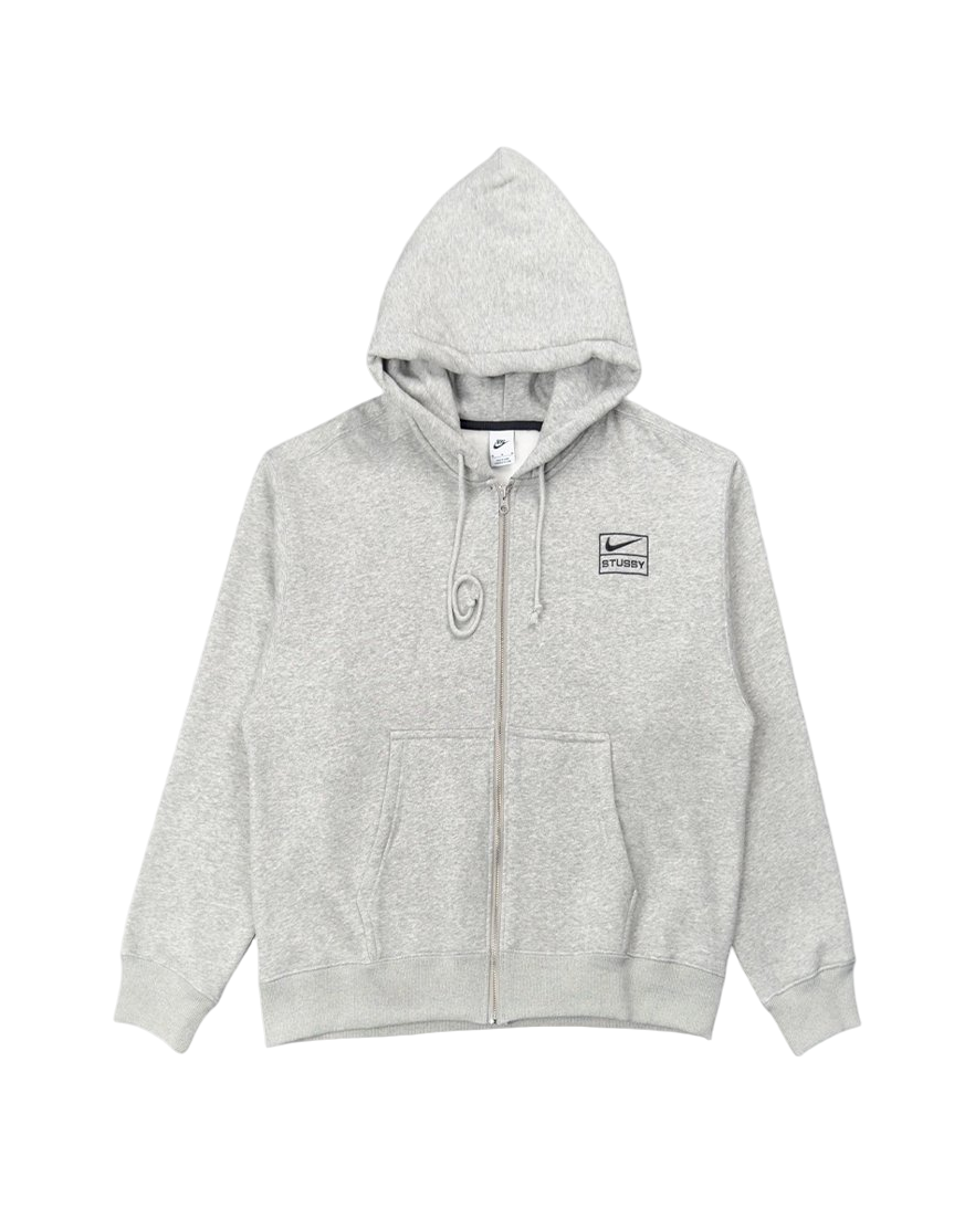 Nike x Stussy Full-Zip Fleece Hoodie Grey