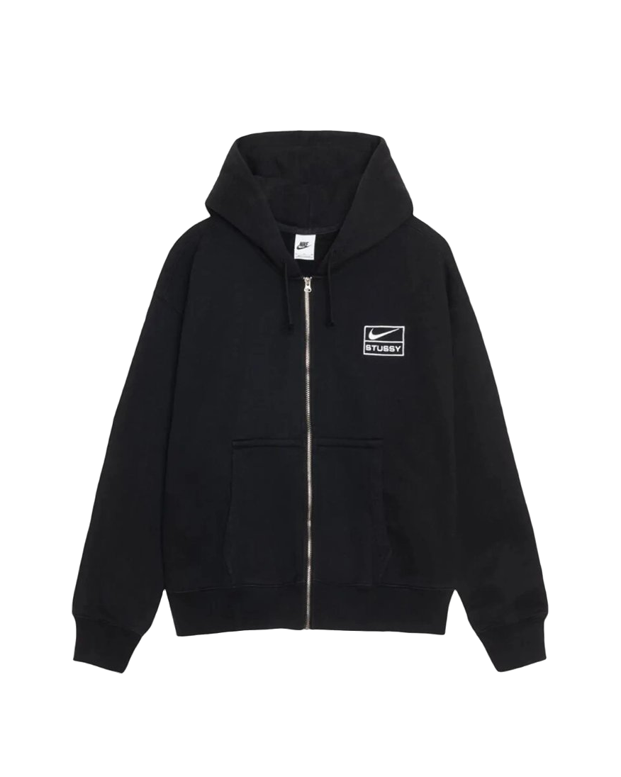 Nike x Stussy Full-Zip Fleece Hoodie Black