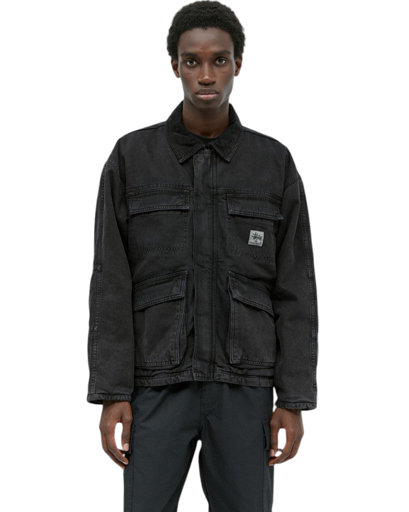 STUSSY Washed Canvas Shop Jacket Black