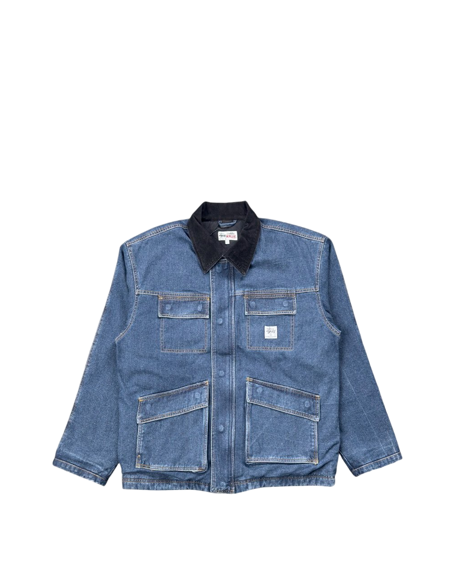 STUSSY Washed Canvas Shop Jacket Denim Blue