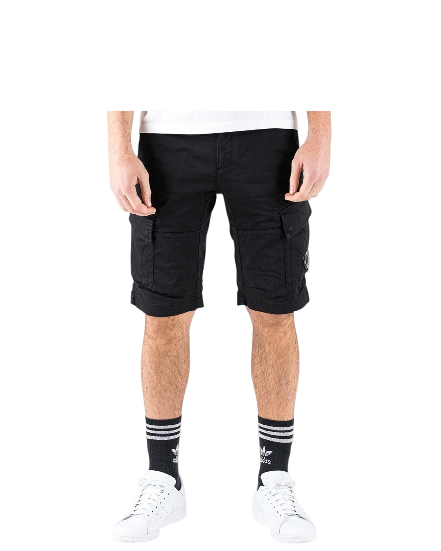 C.P. Company Stretch Sateen Cargo Shorts Black