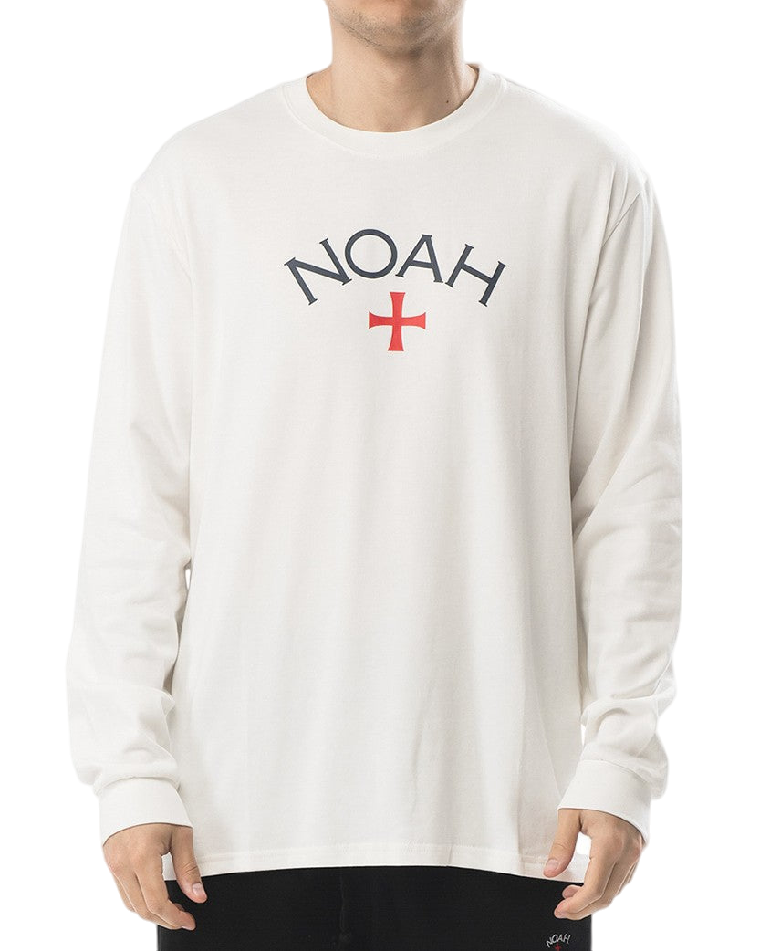 NOAH NYC Core Logo Gray Long Sleeve White