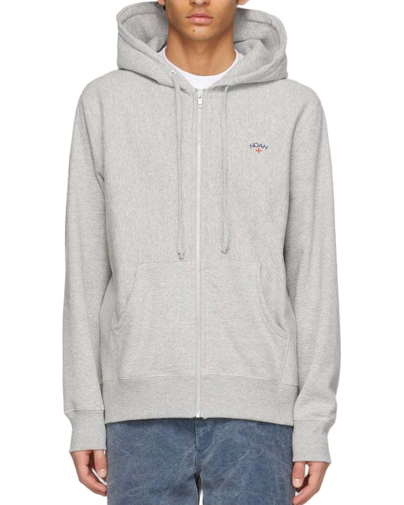 NOAH Classic Lightweight Zip-Up Hoodie Grey