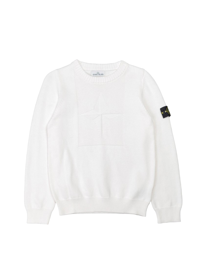 503A7 Comfort Wool-Cotton Sweater White SI0156-WT