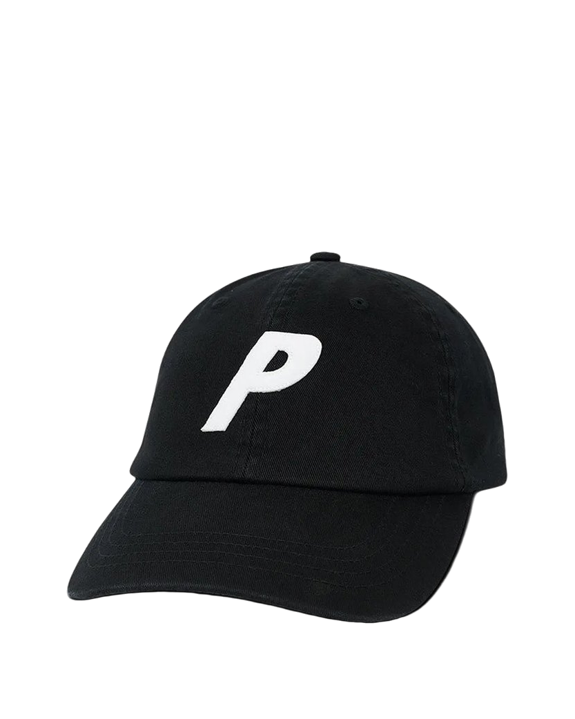 Palace P 6-Panel Hat Black