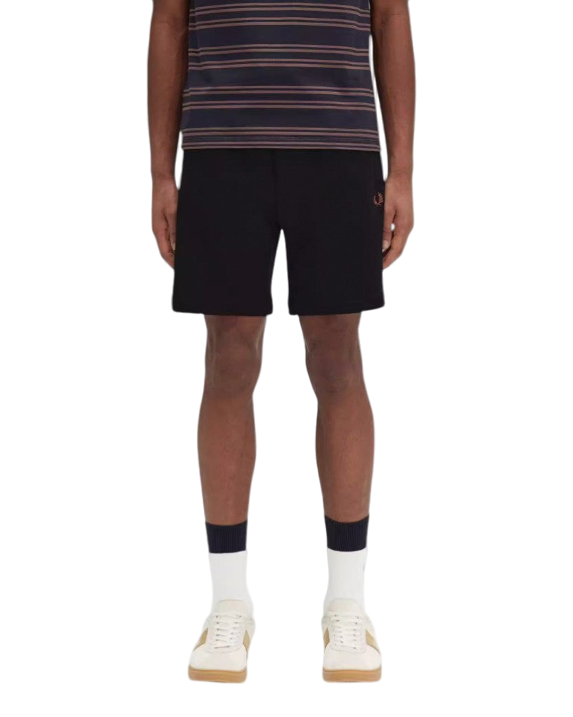 FRED PERRY Classic Sweat Shorts Black/WhiskyBrown