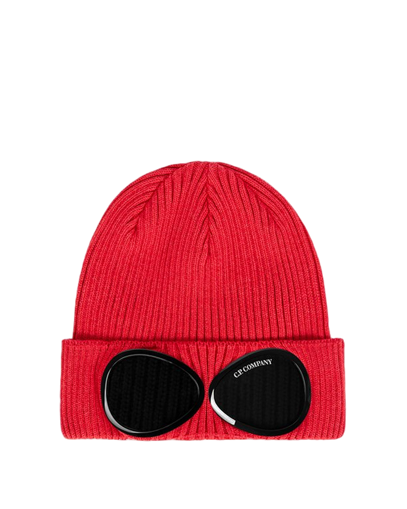 C.P. Company Goggle Beanie Red