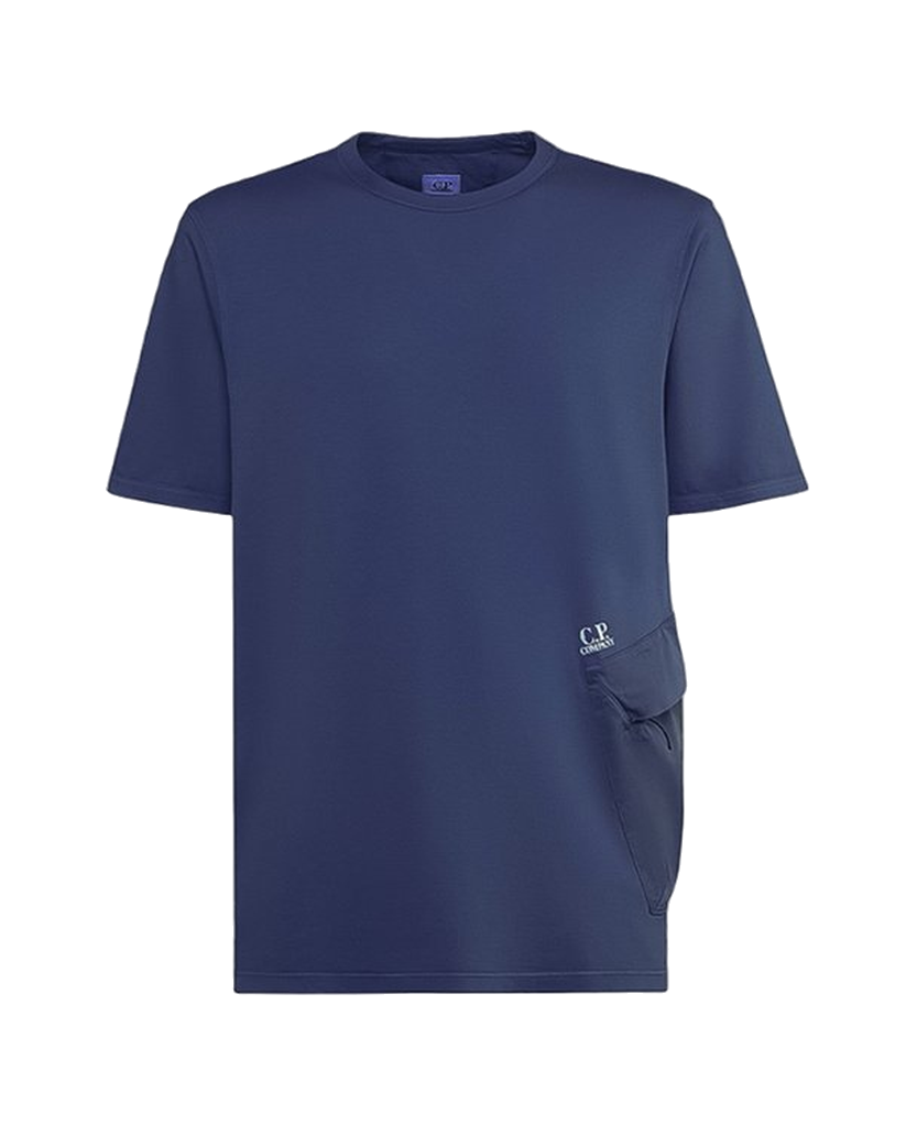 C.P. Company 20/1 Jersey Mixed Side Pocket T-Shirt Dark Blue