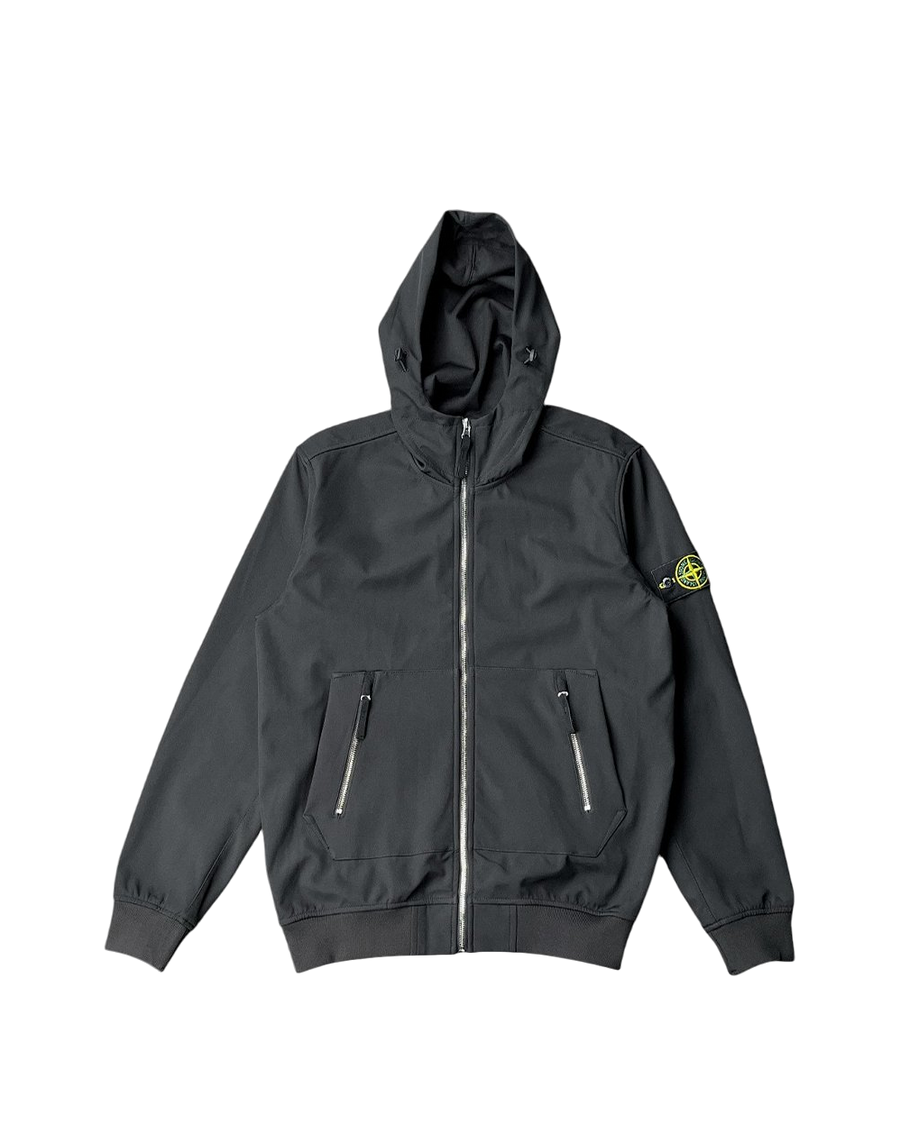 40727 Soft Shell-R Hooded Jacket Black SI0122-BK