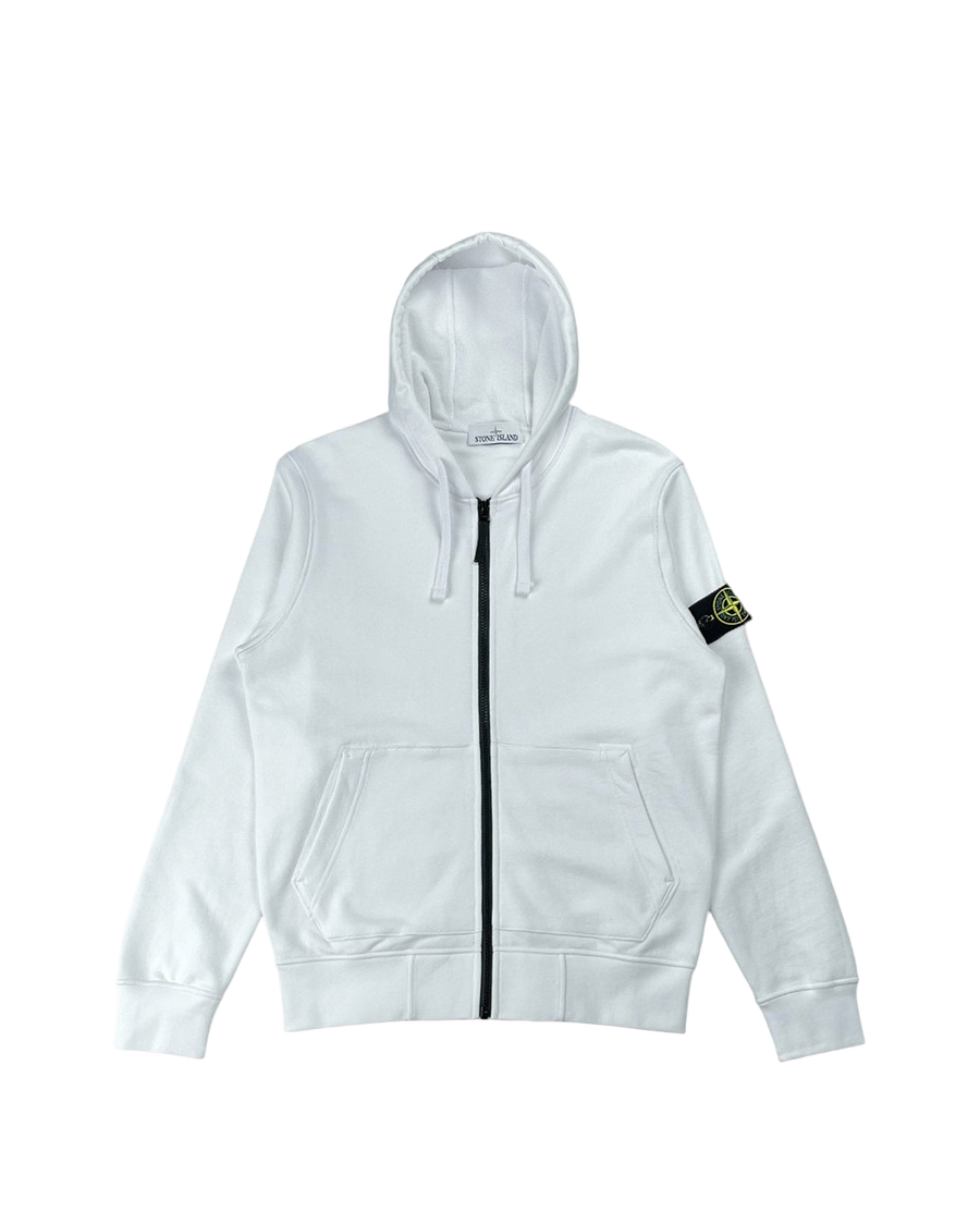 64220 Zip Hooded Sweatshirt White SI0141-WT