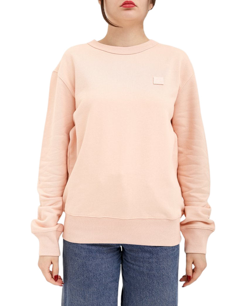 Acne Studios Face Patch Crewneck Sweatshirt Shrimp